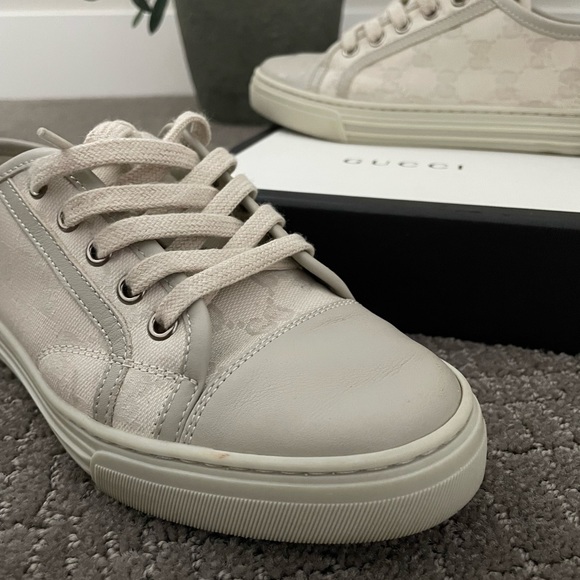 Authentic Gucci Women GG Low 'Cotton Washed Bianco sneakers - Picture 11 of 16